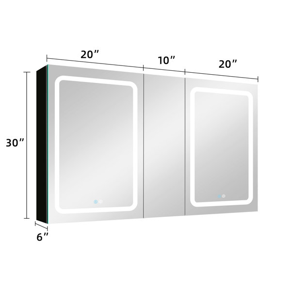 Orren Ellis 50'' W 30'' H Surface Mount Framed Medicine with